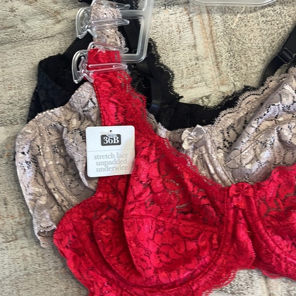 Rene Rofe 3 Pack Padded Lace Bra - Picture 3 of 6